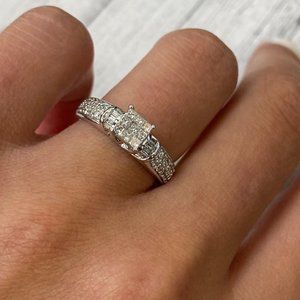 Rachel Koen Diamond Engagement Ring 14K White Gold 0.55cttw Size 6